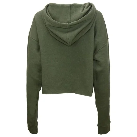 Wild Fable Olive Green Cropped Hoodie Sweatshirt. Size Small - Picture 3 of 4